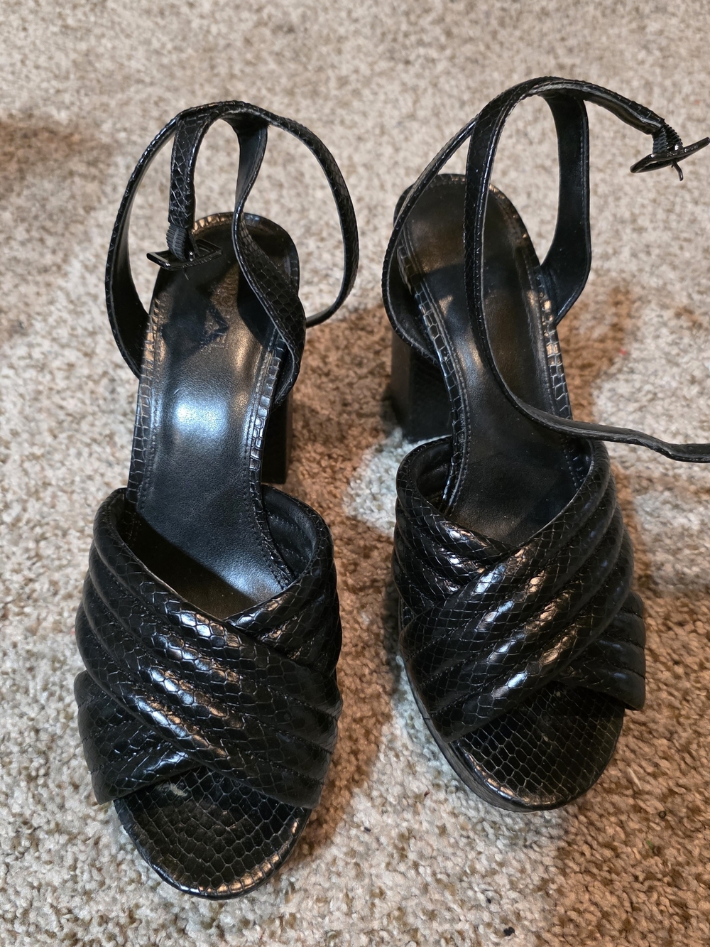 Michael Kors Black Strappy Platform Heels